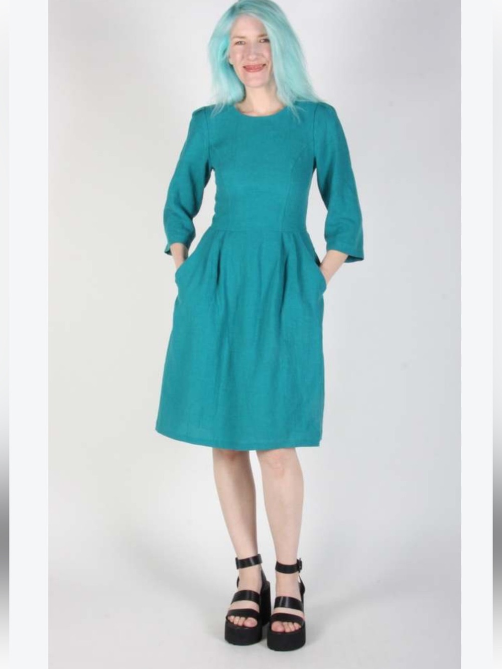 BIRDS OF NORTH AMERICA WHISTLING SNIPE DRESS - TEAL 10
